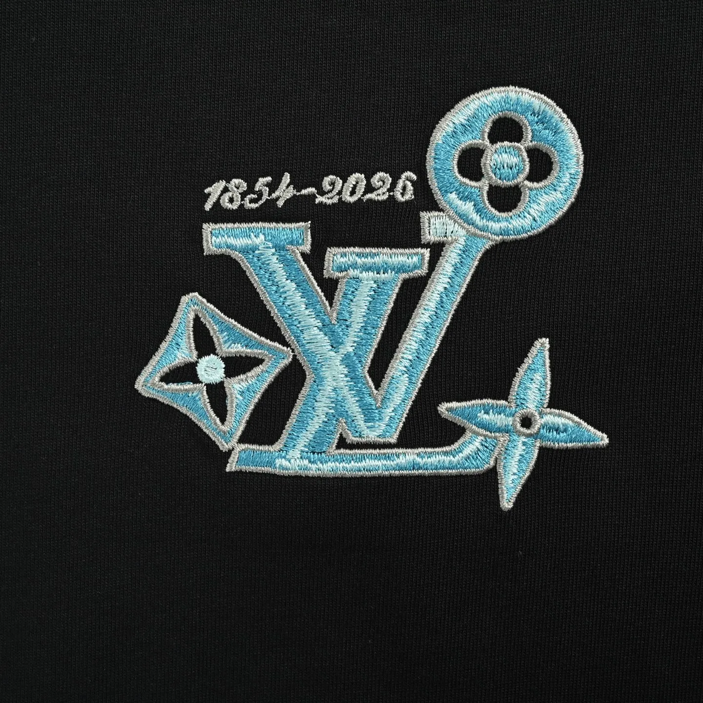 Louis Vuitton/Louis Vuitton 26ss short sleeves with front and rear letter logo embroidery